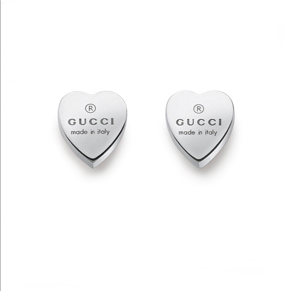 Gucci silver heart earrings
